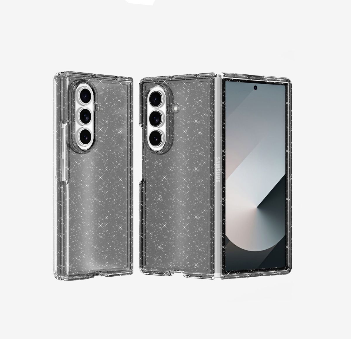 Husa de Protectie pentru Samsung Z Fold 7, Ultra Slim, Accente Sclipitoare, Negru Engros