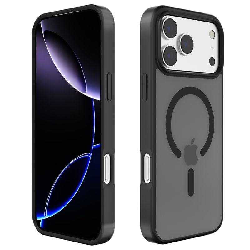 Husa Matte Antishock cu MagSafe pentru iPhone 17 Pro Max, Spate mat, Negru Engros
