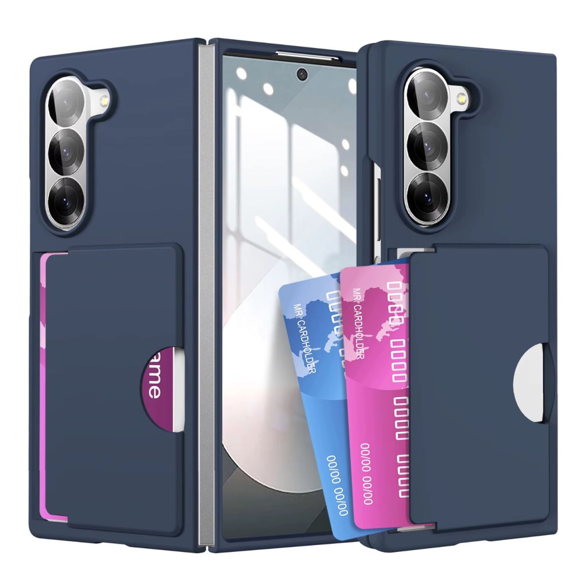 Husa Premium cu Slot Card pentru Samsung  Z Fold 6, Protectie si Functionalitate Discreta, Albastru Engros