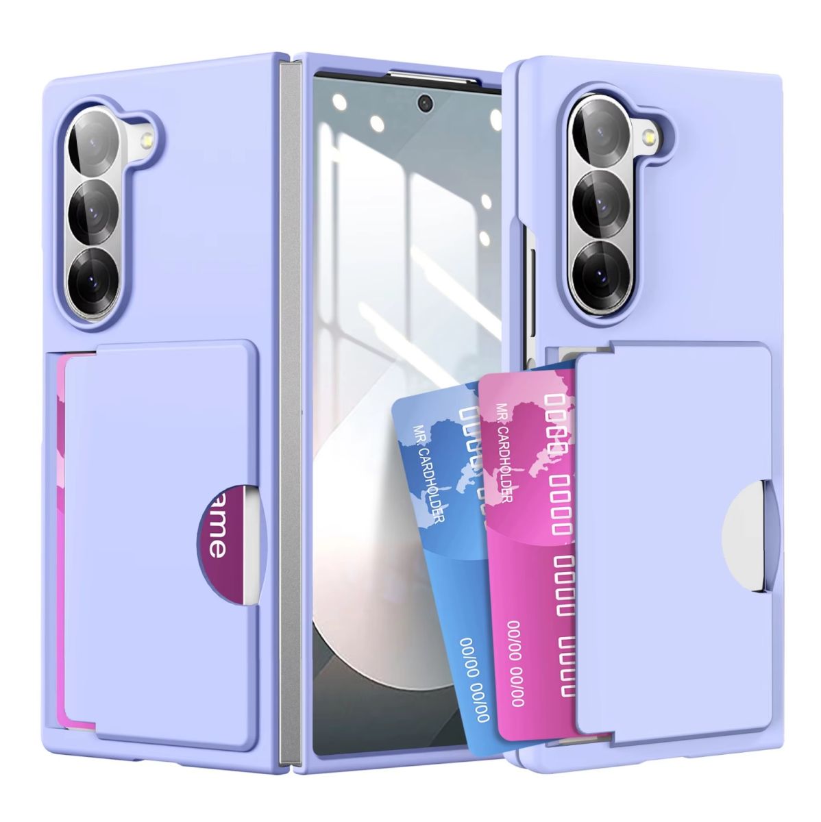 Husa Premium cu Slot Card pentru Samsung Galaxy Z Fold 7, Protectie si Functionalitate Discreta, Mov Engros