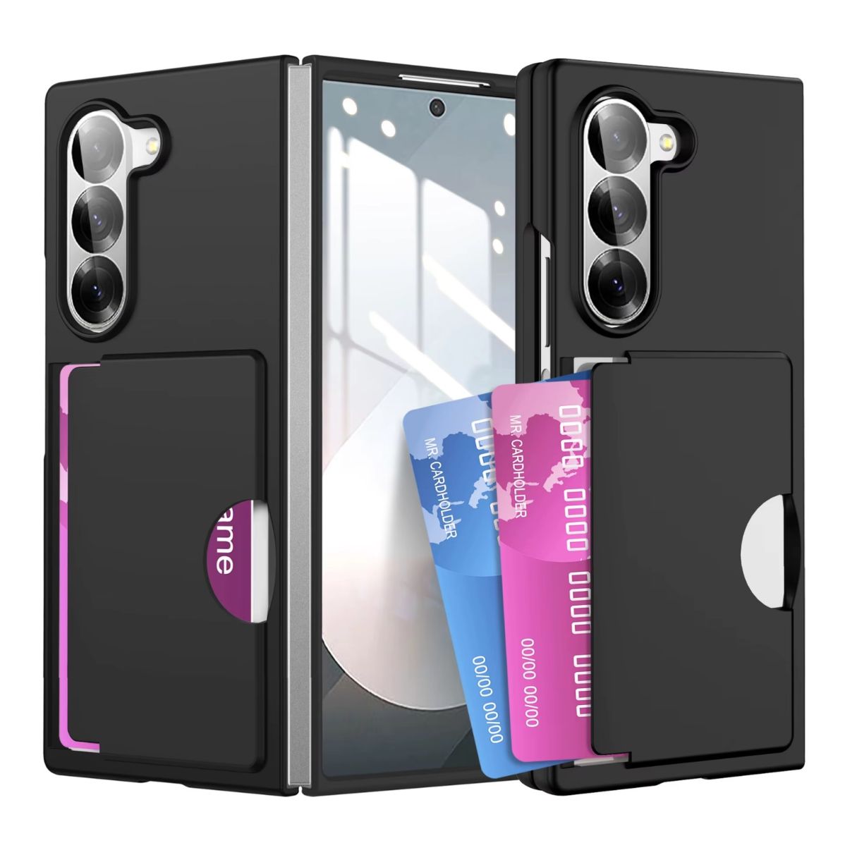Husa Premium cu Slot Card pentru Samsung Galaxy Z Fold 7, Protectie si Functionalitate Discreta, Negru Engros
