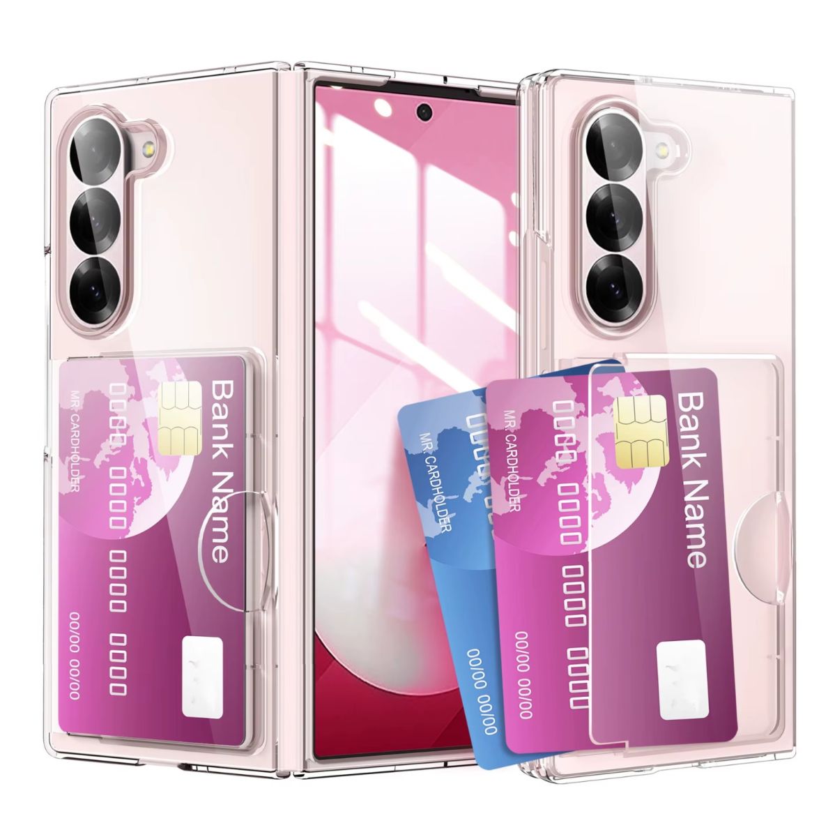 Husa Premium cu Slot Card pentru Samsung Galaxy Z Fold 7, Protectie si Functionalitate Discreta, Transparent Engros