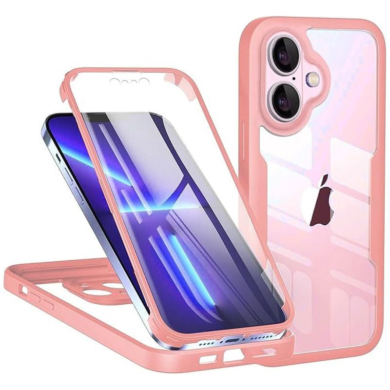 Husa de protectie Full body 360 pentru iPhone 17, Fata + Spate, Roz Engros - 0 | YEO