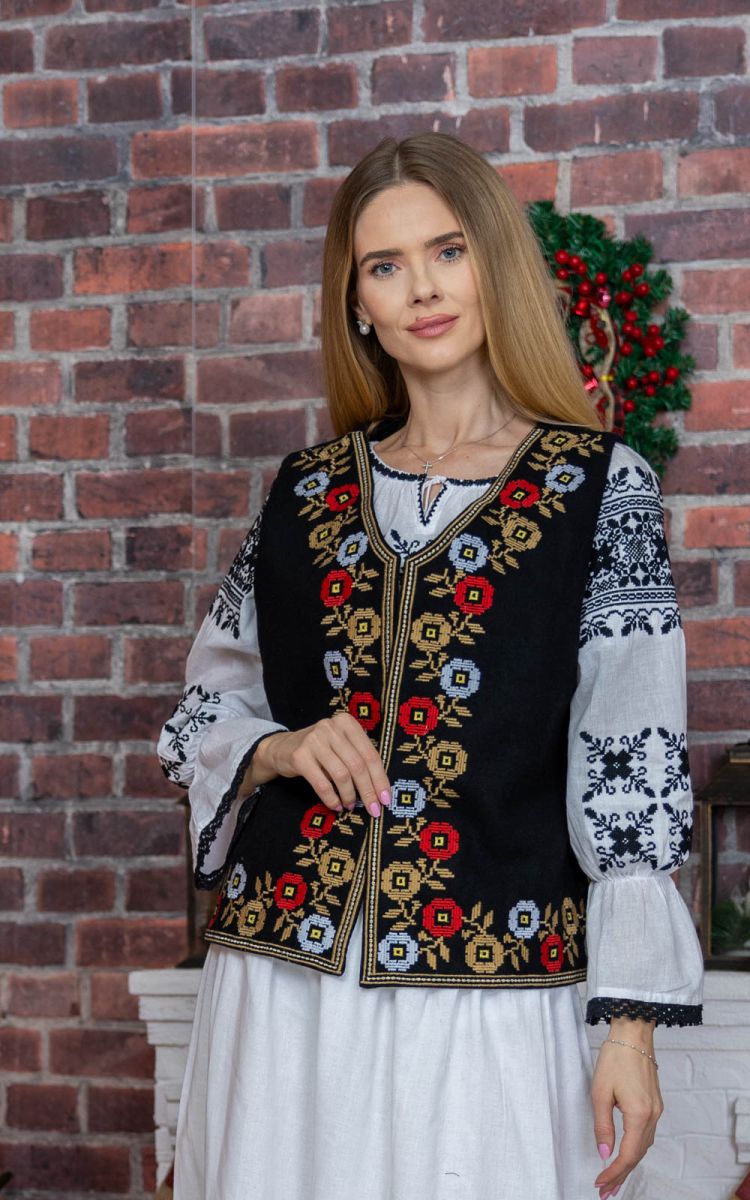 Vestă de damă cu motive tradiționale Zenaida - 4XL