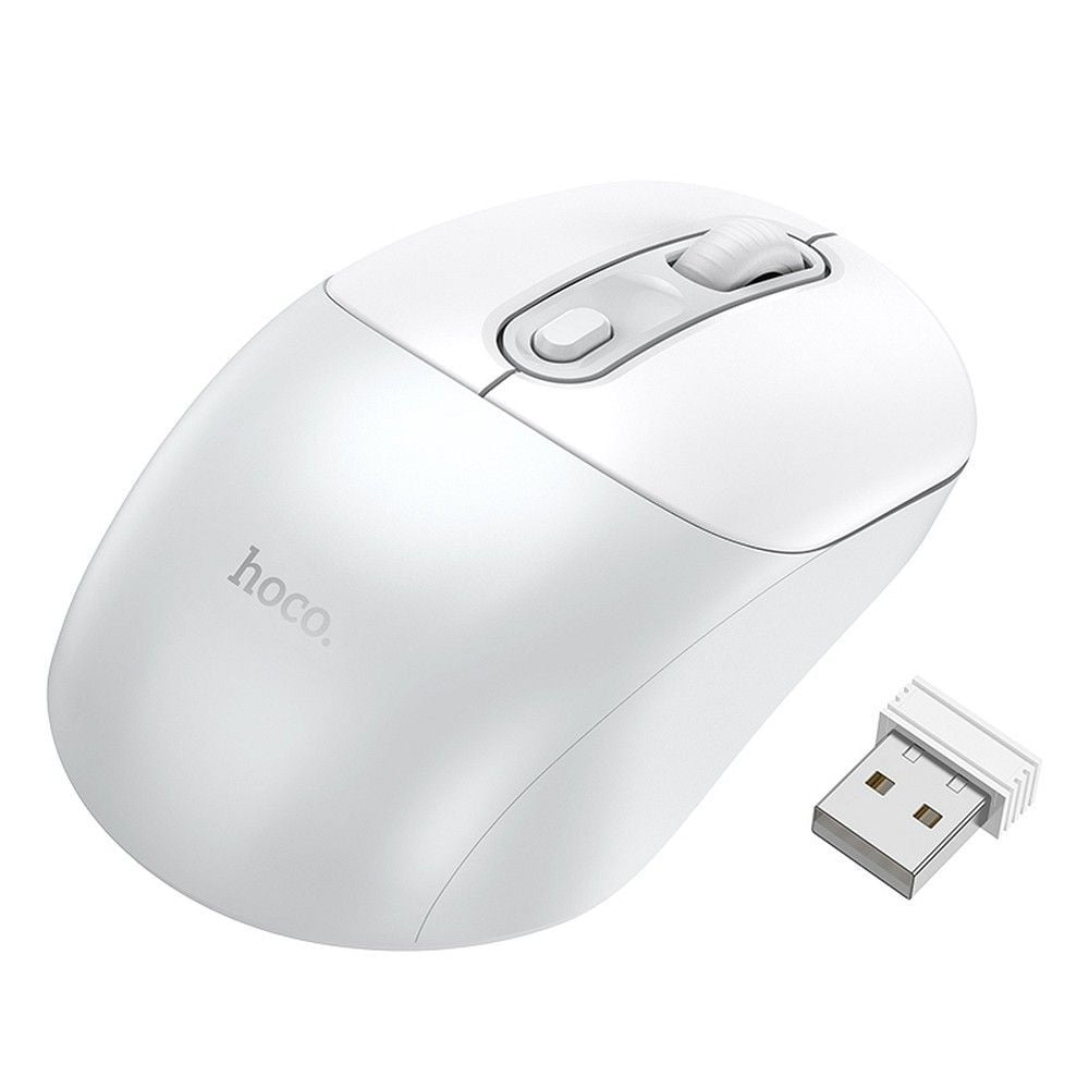 Mouse Wireless Hoco GM28, 2.4g, Alb/Gri Engros