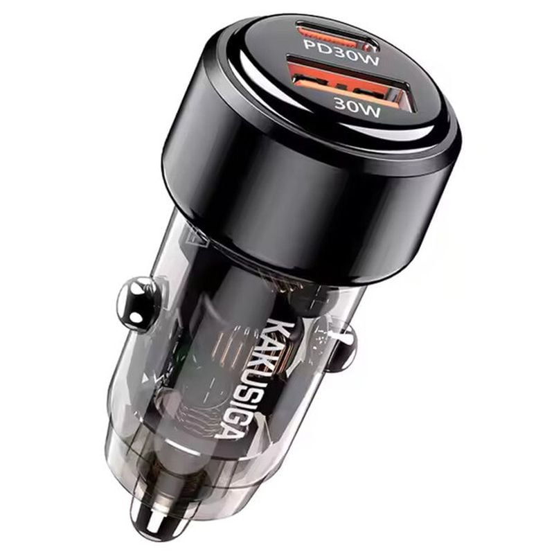 Incarcator auto pentru masina, Type-C si USB, Incarcare rapida 60W, Negru KSC-1175 Engros