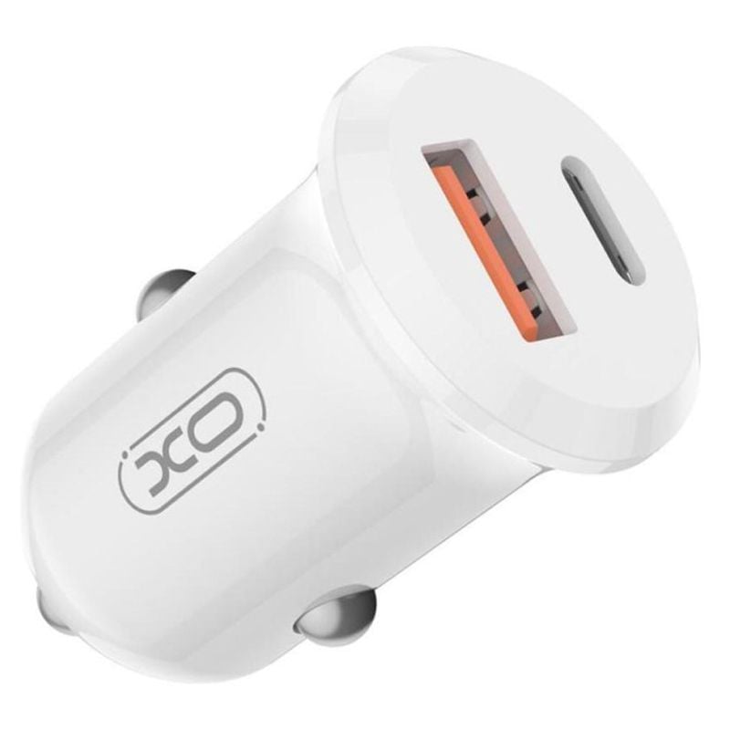 Incarcator auto, Type-C si USB, Incarcare rapida 30W, Alb XO-CC69 Engros