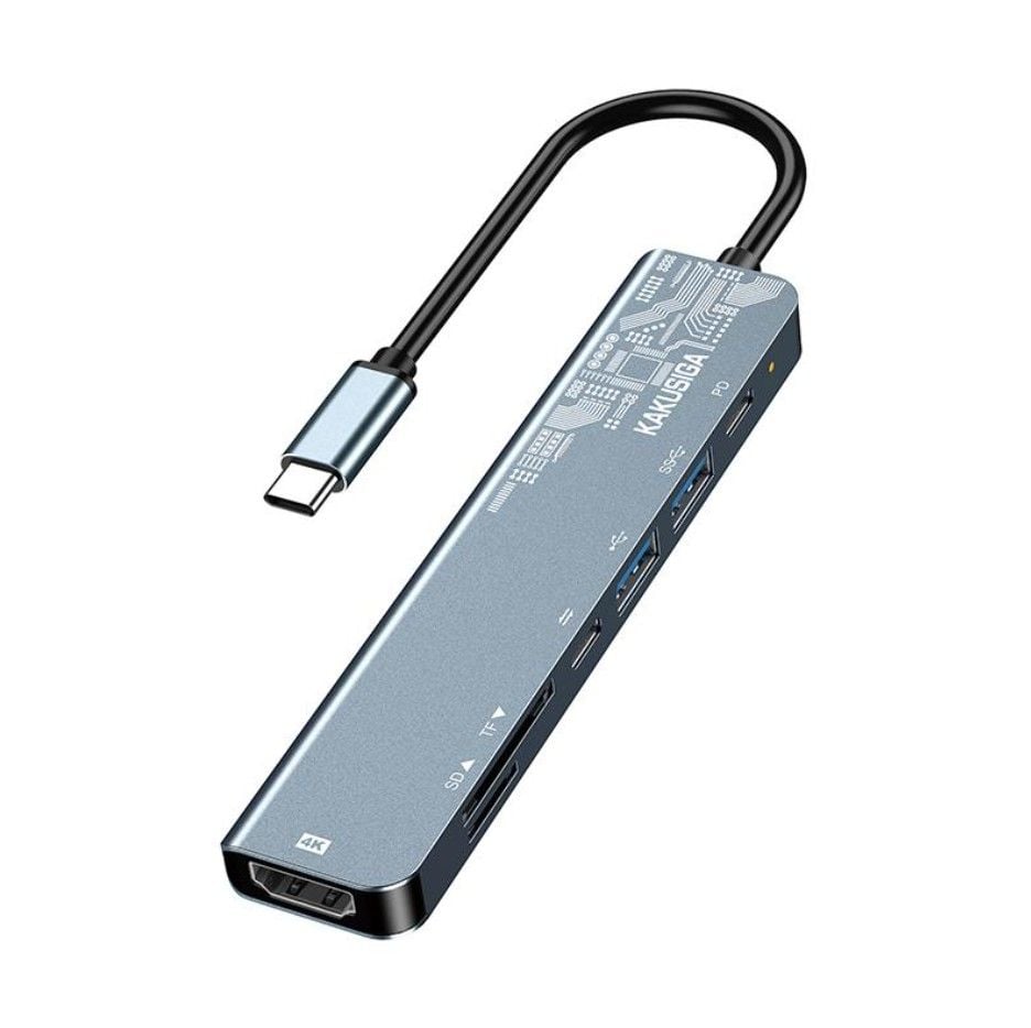 Adaptor Multifuncțional 7-în-1 USB-C, KSC-1413, Hub cu Porturi HDMI 4K Engros