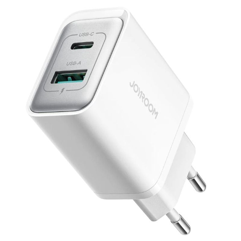 Adaptor JR-TCF15 Joyroom, Incarcare rapida 30W, USB + Type-C, Alb Engros