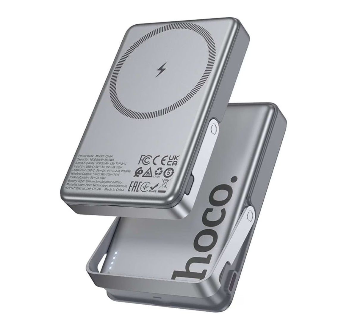 Baterie MagSafe, Hoco Q36A Sunlight 10000 mAh, Incarcare Wireless15 W + USB‑C PD 20 W, Suport Integrat Engros