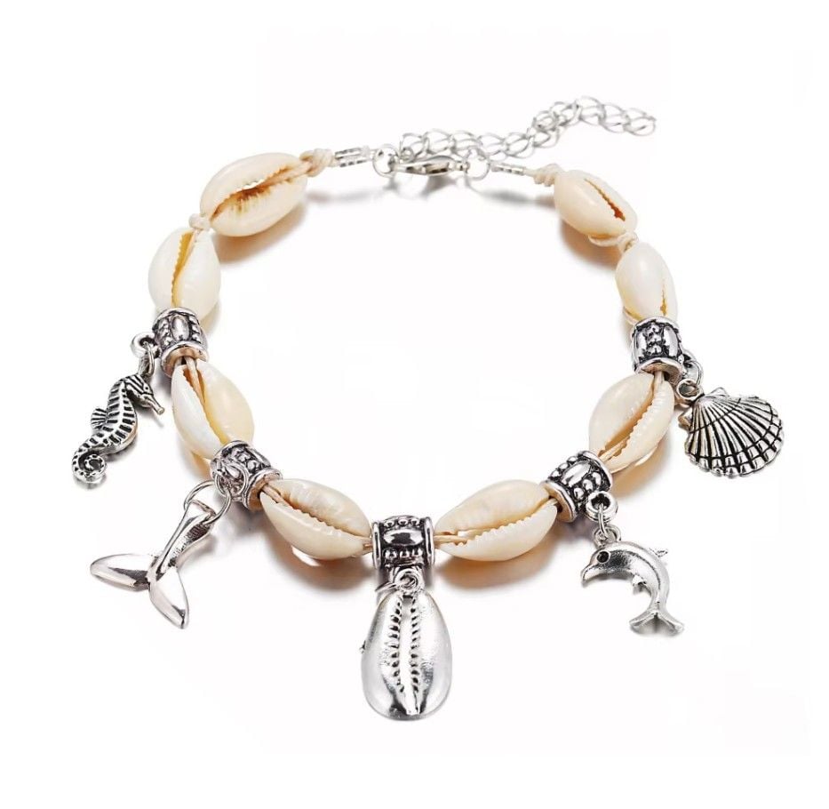 Bratara Boho Ocean Style, Pandantive din Lumea Marina, Reglabila Engros