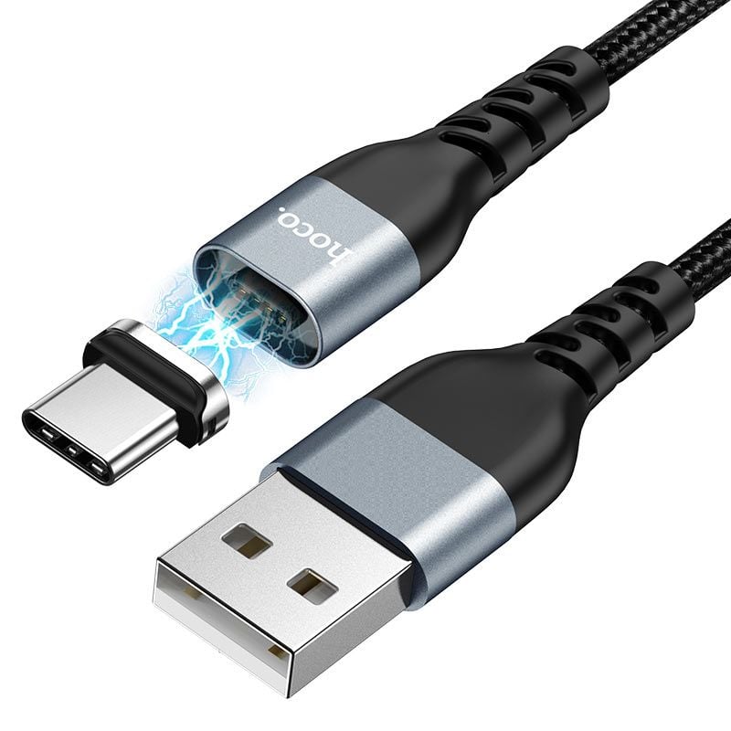 Cablu Date Hoco U96, USB la Type-C, Compatibil iPhone 15/16 si Android, Cap Magnetic, 3A, Negru Engros