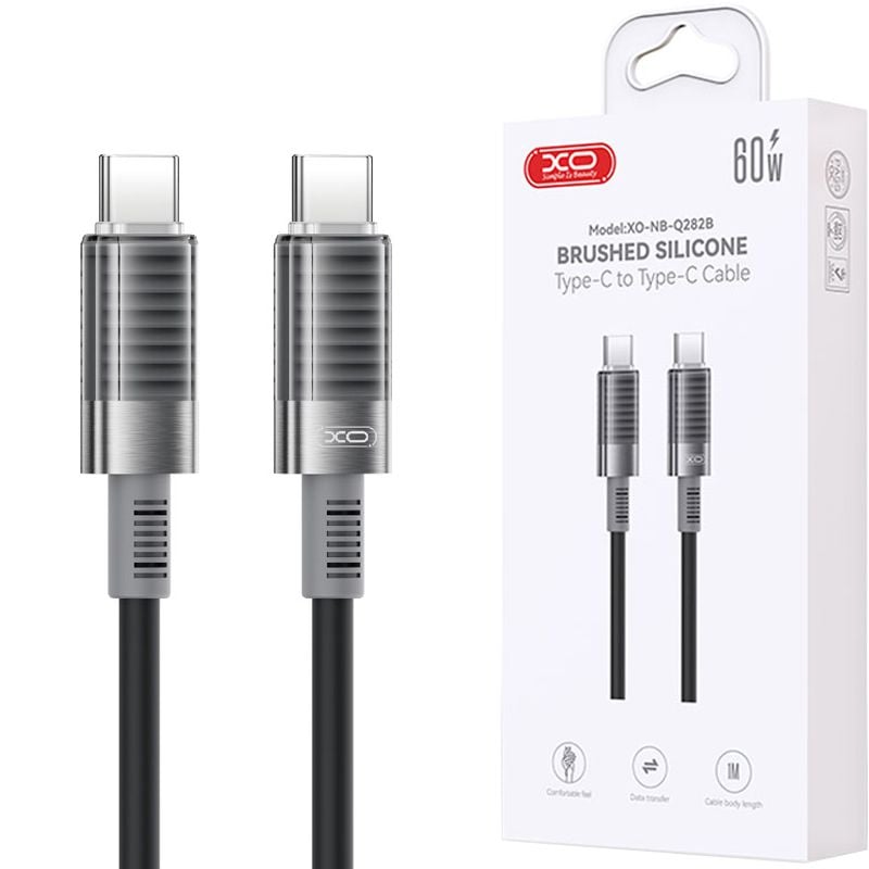 Cablu XO-NBQ282B, Type-C la Type-C, pentru iPhone 15/16 si Android, Transfer date, Incarcare rapida 60W, Negru Engros