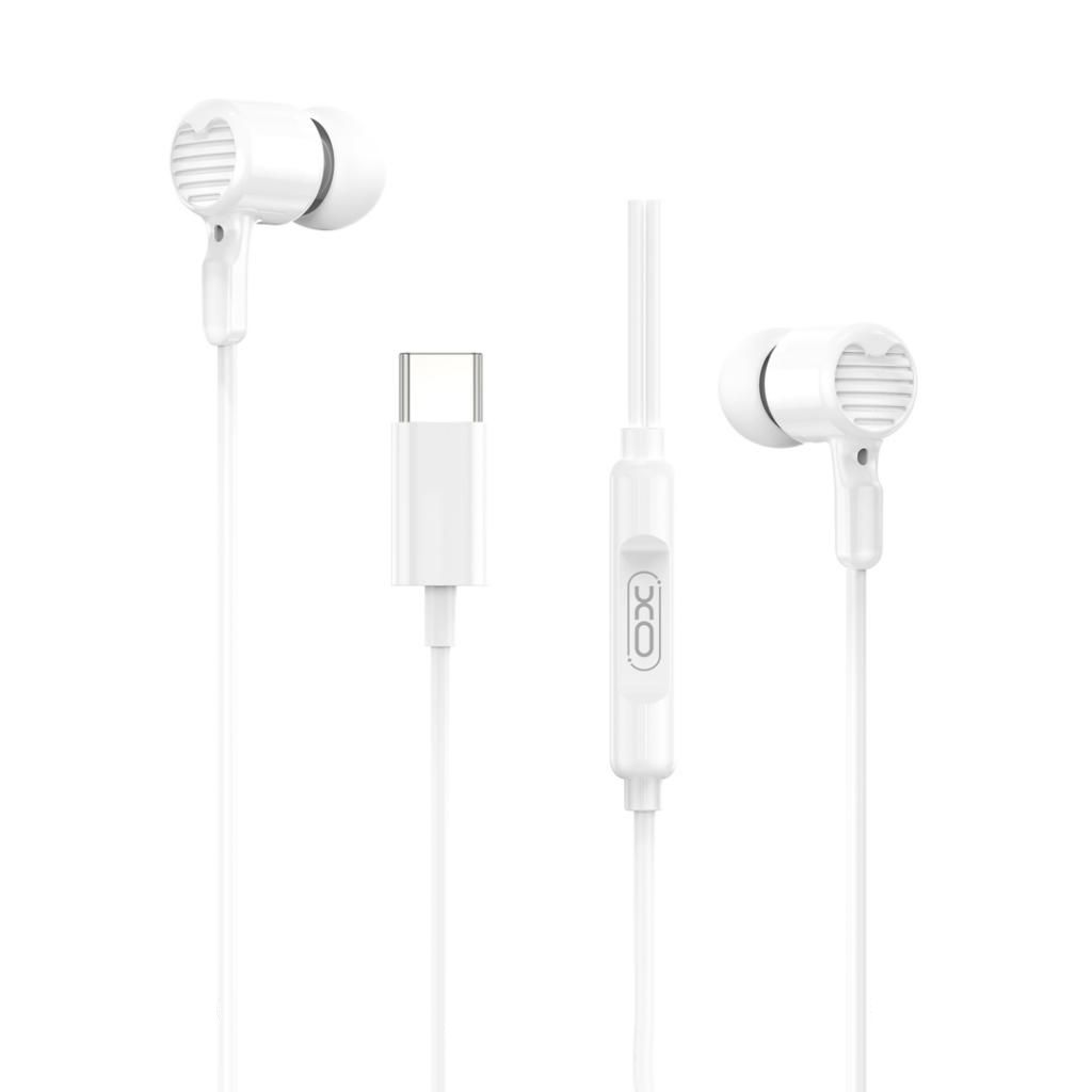 Casti cu Fir Type-C XO-EP81, Compatibile iPhone 15/16/17 si Android, Cablu 1.2M, Microfon, Alb Engros