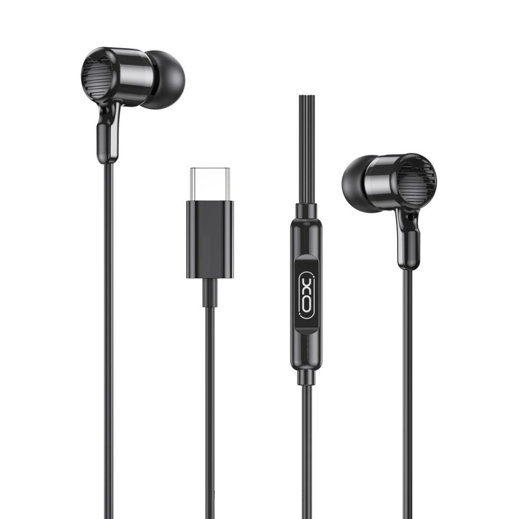 Casti cu Fir Type-C XO-EP81, Compatibile iPhone 15/16/17 si Android, Cablu 1.2M, Microfon, Negru Engros