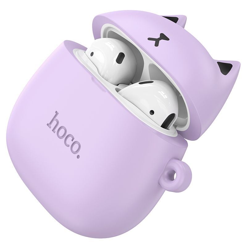 Casti Wireless cu Husa pisica, Hoco EW45, BT5.3, Autonomie 10 Ore, Mov Engros