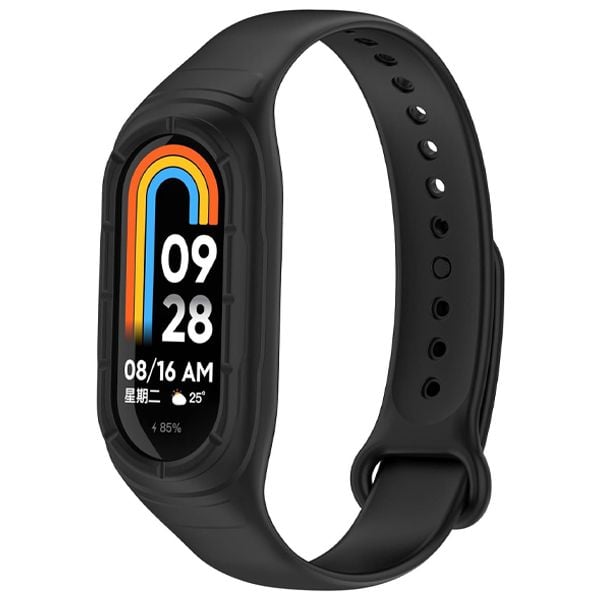 Curea Sport pentru Xiaomi Mi Band 8 / Band 9, Ajustabila cu buton, Silicon, Negru Engros