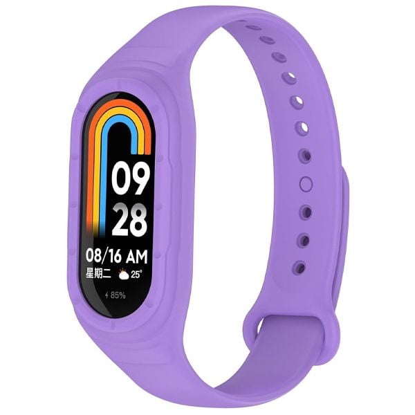 Curea Sport pentru Xiaomi Mi Band 8 / Band 9, Ajustabila cu buton, Silicon, Mov Engros