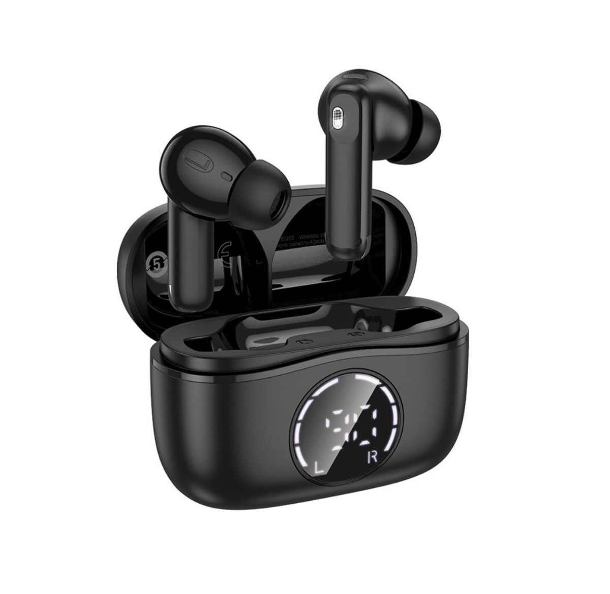 Hoco EQ22, TWS Bluetooth, ANC+ENC, Autonomie 7h, Display Digital, Negru Engros