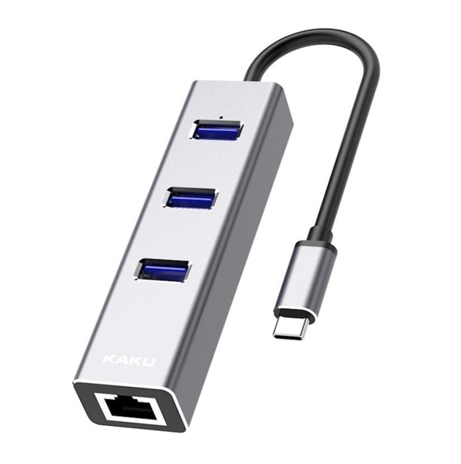 Hub Type-C cu 3×USB 3.0, KSC-275, Aluminiu, Compact, Plug & Play, Argintiu Engros