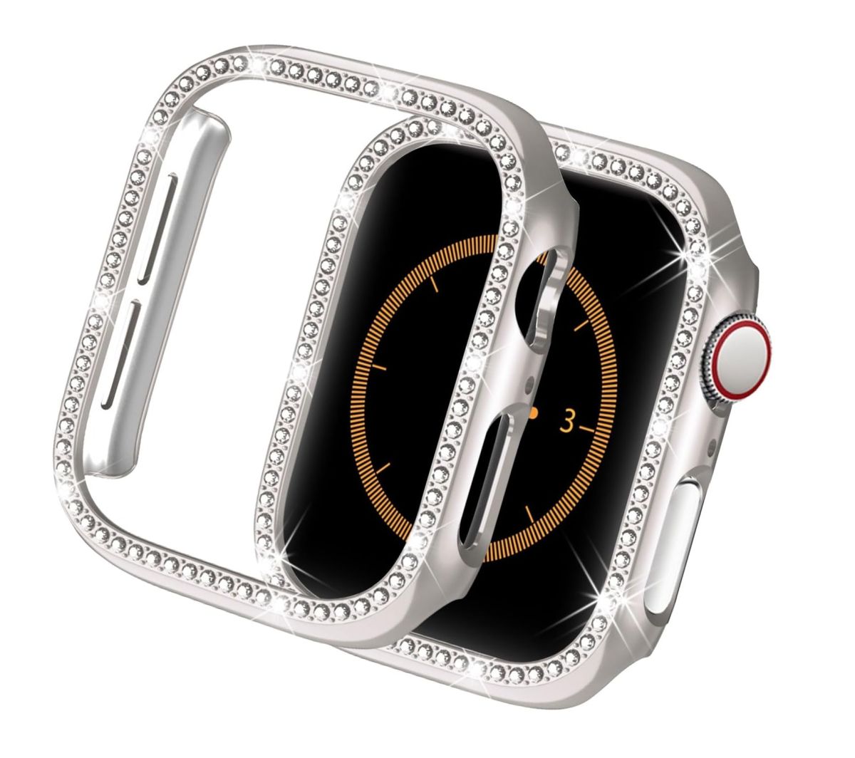 Husa Crystal pentru Apple Watch Seria 10/11, Protectie Bumper, Strasuri, Starlight - Apple Watch 42mm Seria 10/11 Engros