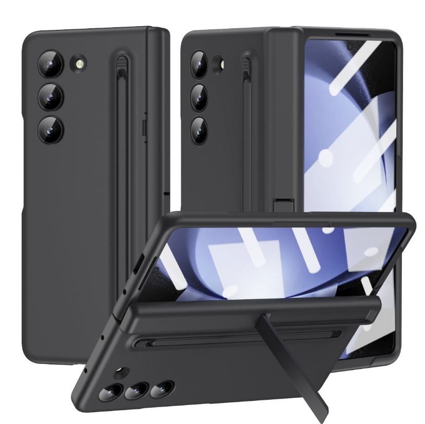 Husa cu Suport si Pix Stylus pentru Samsung Galaxy Z Fold7, Antisoc, Negru Engros