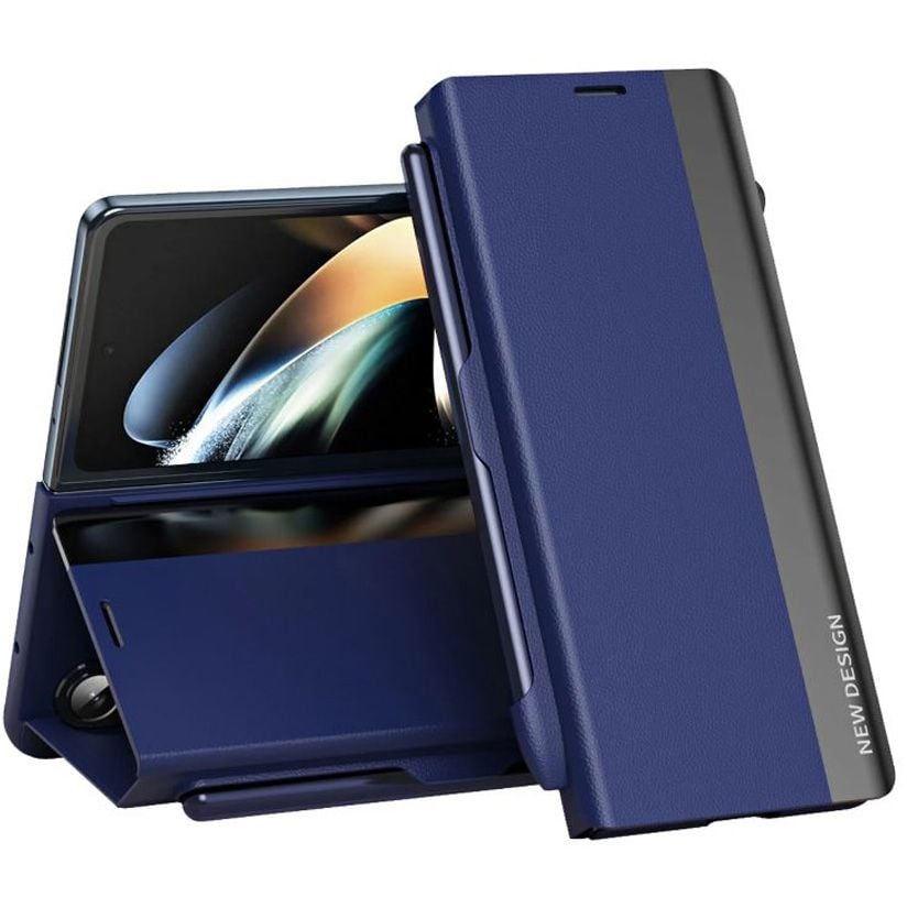 Husa Flip pentru Samsung Galaxy Z Fold7, S Pen inclus, Protectie Completa, Bleumarin Engros