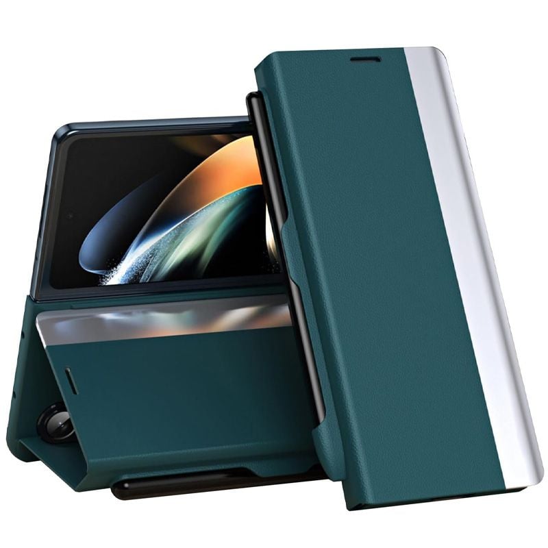 Husa Flip pentru Samsung Galaxy Z Fold7, S Pen inclus, Protectie Completa, Verde Engros