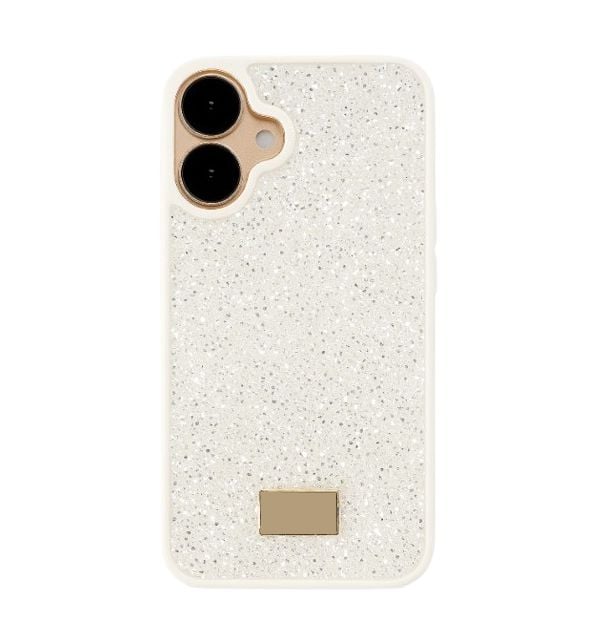 Husa Glamour, Cristale Zirconiu, Apple iPhone 16, Antisoc, Protectie completa, Alb Engros