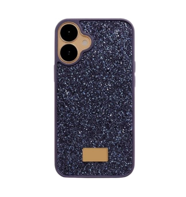 Husa Glamour, Cristale Zirconiu, Apple iPhone 16, Antisoc, Protectie completa, Mov Engros