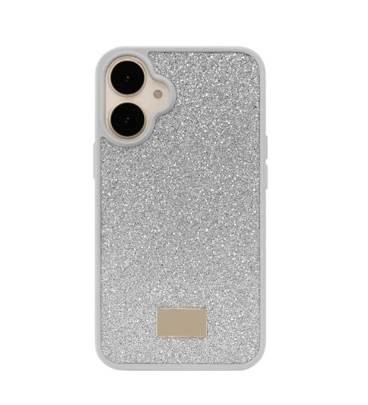 Husa Glamour, Cristale Zirconiu, Apple iPhone 16, Antisoc, Protectie completa, Gri Engros