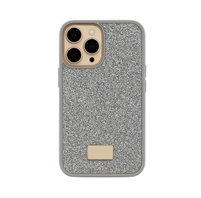 Husa Glamour, Cristale Zirconiu, Apple iPhone 16 Pro, Antisoc, Protectie completa, Gri Engros