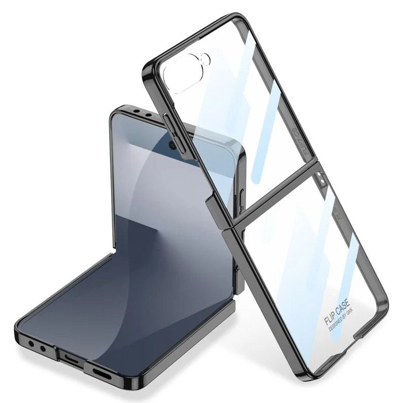 Husa Luxury Protection pentru Samsung Galaxy Z Flip 7, Protectie ecran, Negru Engros
