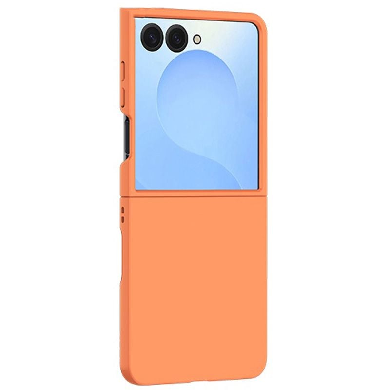 Husa Simpla cu Protectie ecran pentru Samsung Galaxy Z Flip 7, Antisoc, Portocaliu Engros