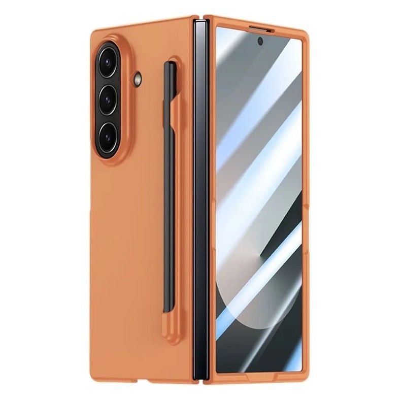 Husa Smart Pen pentru Samsung Galaxy Z Fold 7, Pix digital inclus, Portocaliu Engros