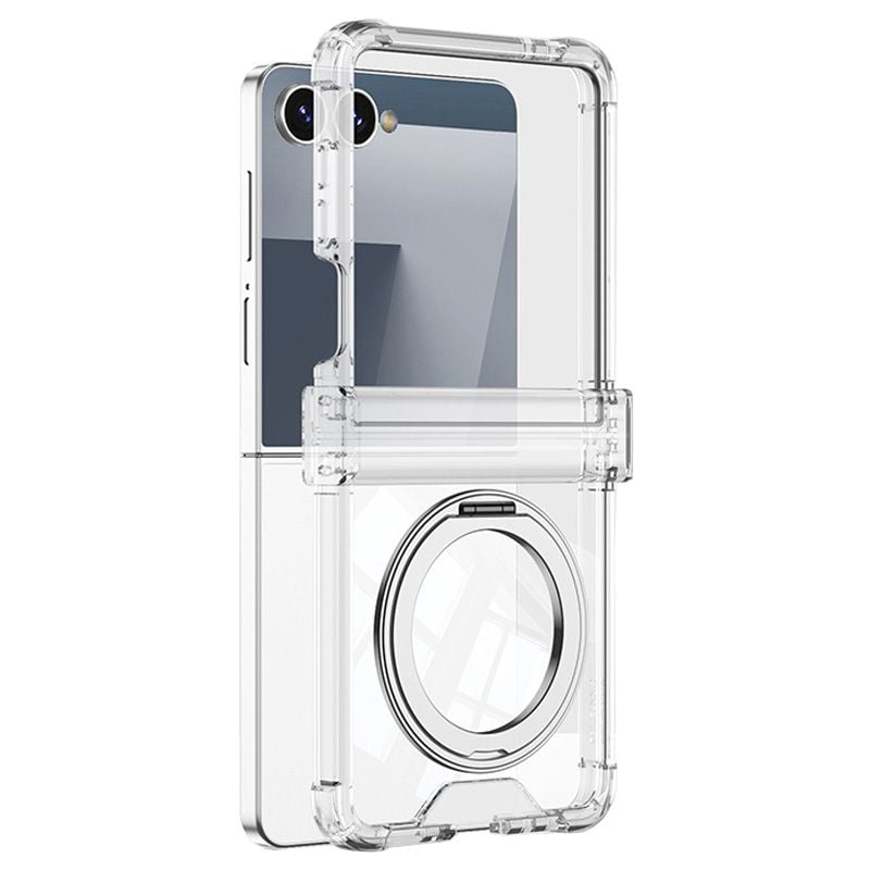 Husa Soft Protection pentru Inel MagSafe pentru Samsung Galaxy Z Flip 7, Antisoc, Incarcare Wireless, Silicon, Transparent Engros