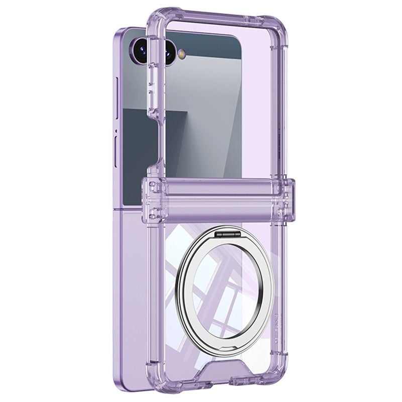 Husa Soft Protection pentru Inel MagSafe pentru Samsung Galaxy Z Flip 7, Antisoc, Incarcare Wireless, Silicon, Mov Engros