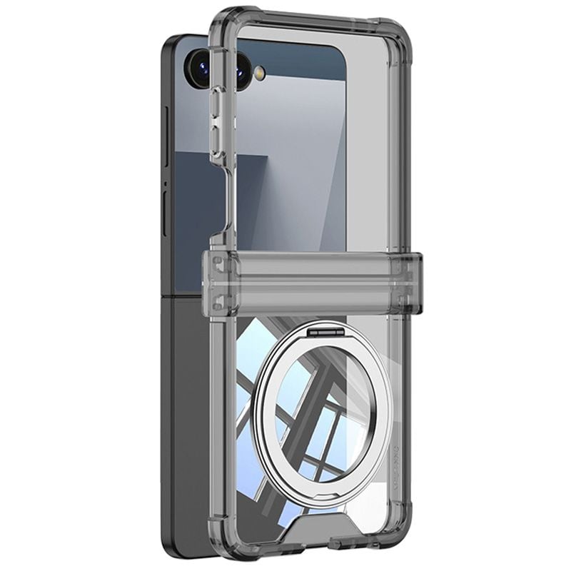 Husa Soft Protection pentru Inel MagSafe pentru Samsung Galaxy Z Flip 7, Antisoc, Incarcare Wireless, Silicon, Negru Engros