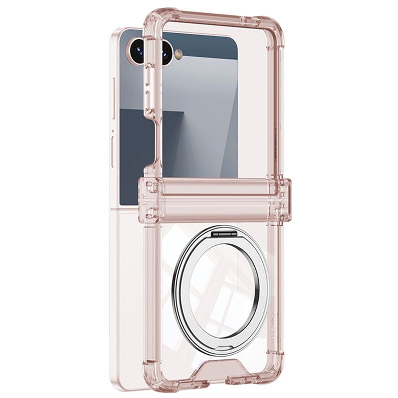 Husa Soft Protection pentru Inel MagSafe pentru Samsung Galaxy Z Flip 7, Antisoc, Incarcare Wireless, Silicon, Roz Engros