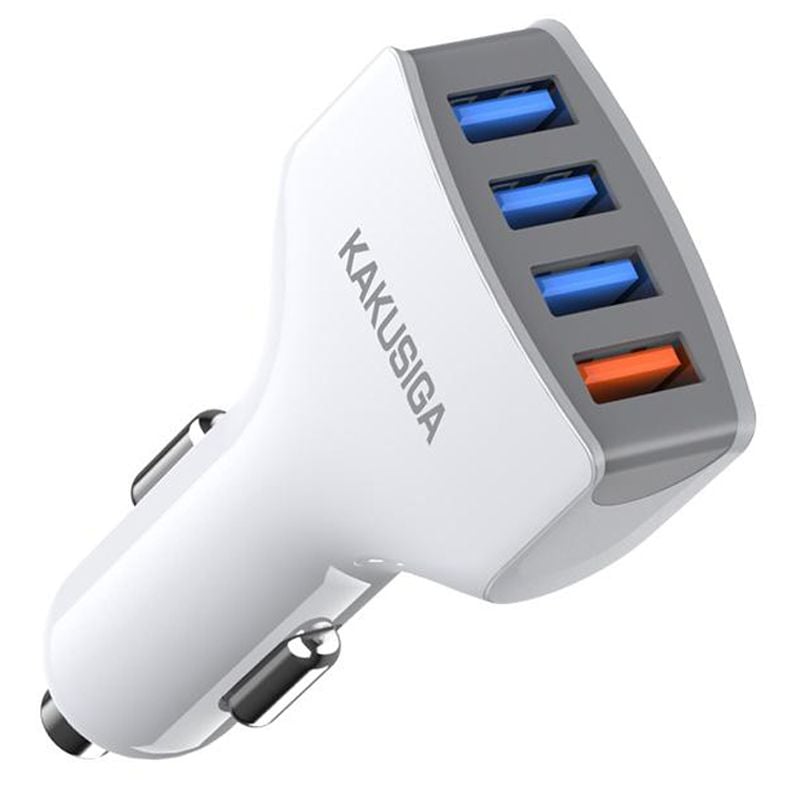 Adaptor Auto cu 4 Porturi USB, KSC-484, Incarcare rapida 20W, Alb Engros