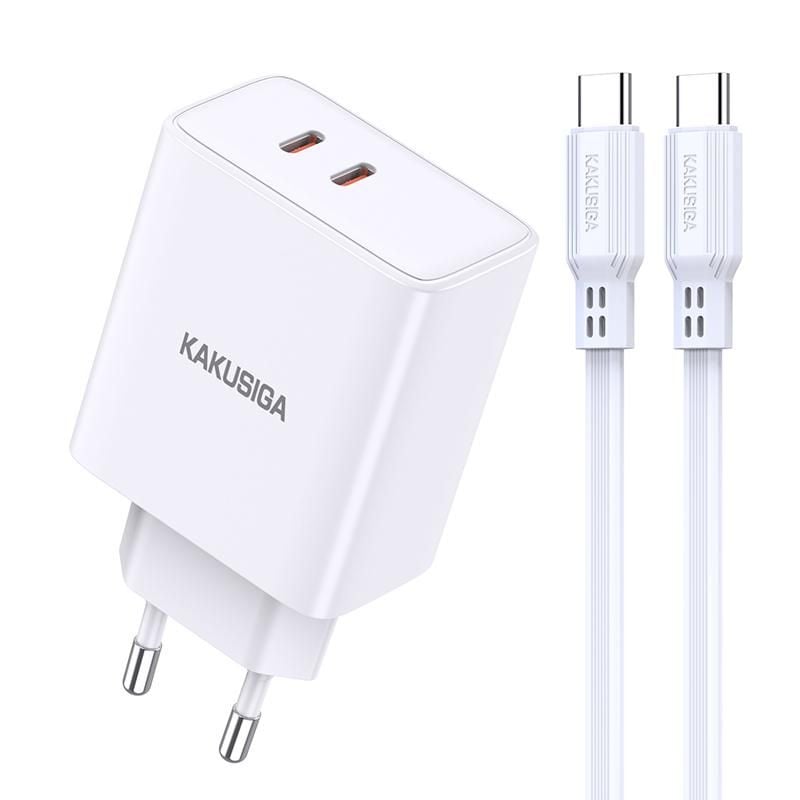 Incarcator 40W pentru iPhone 17/iPhone 17 Pro/iPhone 17 Pro Max + Cablu Type-C 1m, KSC-923, Alb Engros
