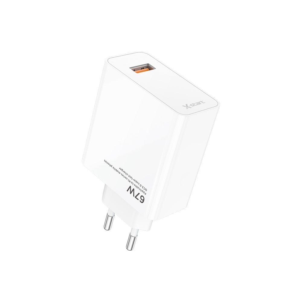 Încărcător rețea 67W, QC3.0, X-Start CDQ068 – Super fast charge, port USB-A, Alb Engros