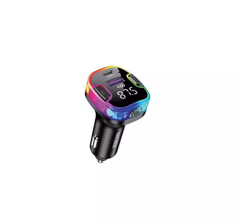 Modulator FM Auto cu Bluetooth 5.3, LED Ambient, Încărcare Rapidă 3.1A, Redare MP3, USB & TF, KSC 1070 Engros