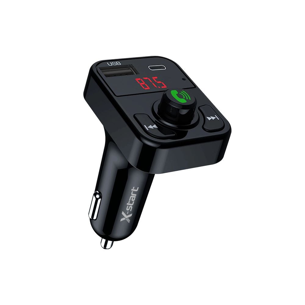 Modulator FM Auto, X-Start CC123, Bluetooth 5.0, Dual USB (USB-A + Type-C), Fast Charging și Afișaj Digital Engros