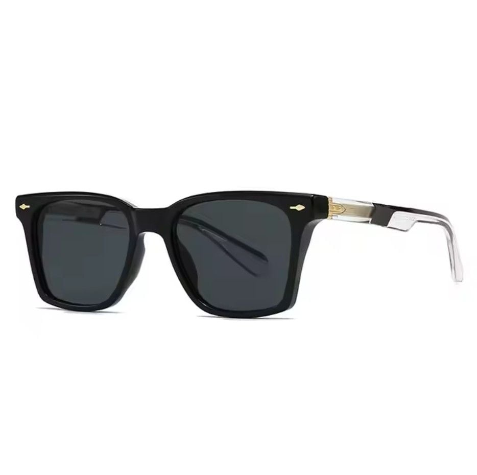Ochelari de Soare Fashion, Rame Groase Rectangulare, Design Urban, Unisex, Negru Auriu Engros