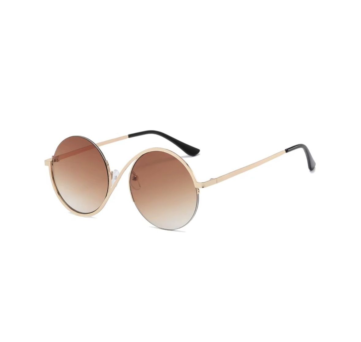 Ochelari Rotunzi de Soare, Stil Boho-Chic, Protecție UV400, Maro Engros