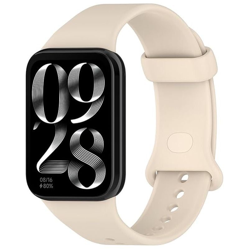 Curea Sport pentru Xiaomi Mi Band 8 Pro / Band 9 Pro / RedMi Watch 4, Ajustabila cu buton, Silicon, Crem Engros