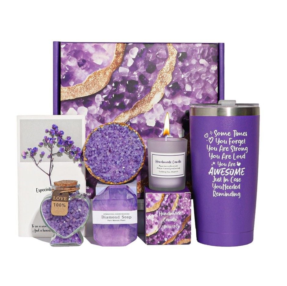 Set Cadou Elegant, Mov Lavandă, 7 Piese Relaxare, Pentru Femei Speciale Engros