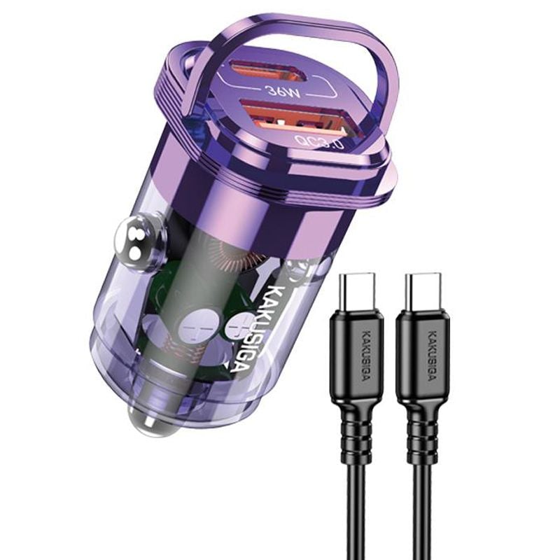 Set Adaptor auto KSC-1193 cu Cablu Type-C, Incarcare rapida 36W, Mov Engros