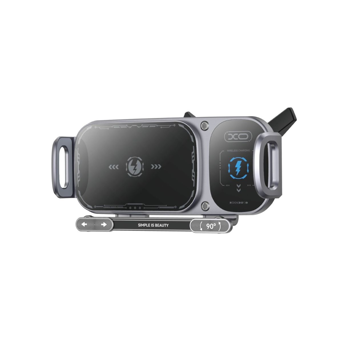 Suport Auto cu Încărcare Wireless 15W, XO WX042, Ecran Tactil Pliabil și Rotire 360° Engros